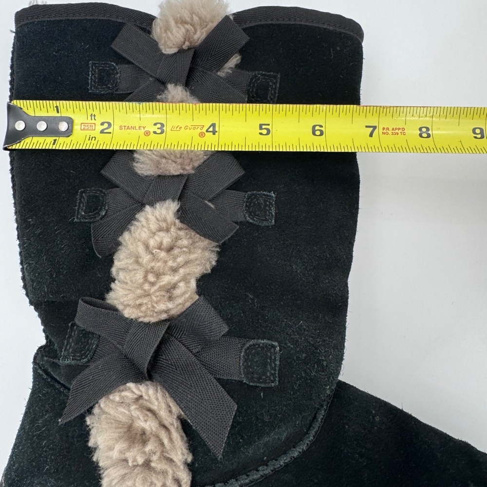 Koolaburra by UGG Victoria Tall Boots Suede Sheepskin Fur Bows Mid Calf Women 10 - Picture 10 of 10
